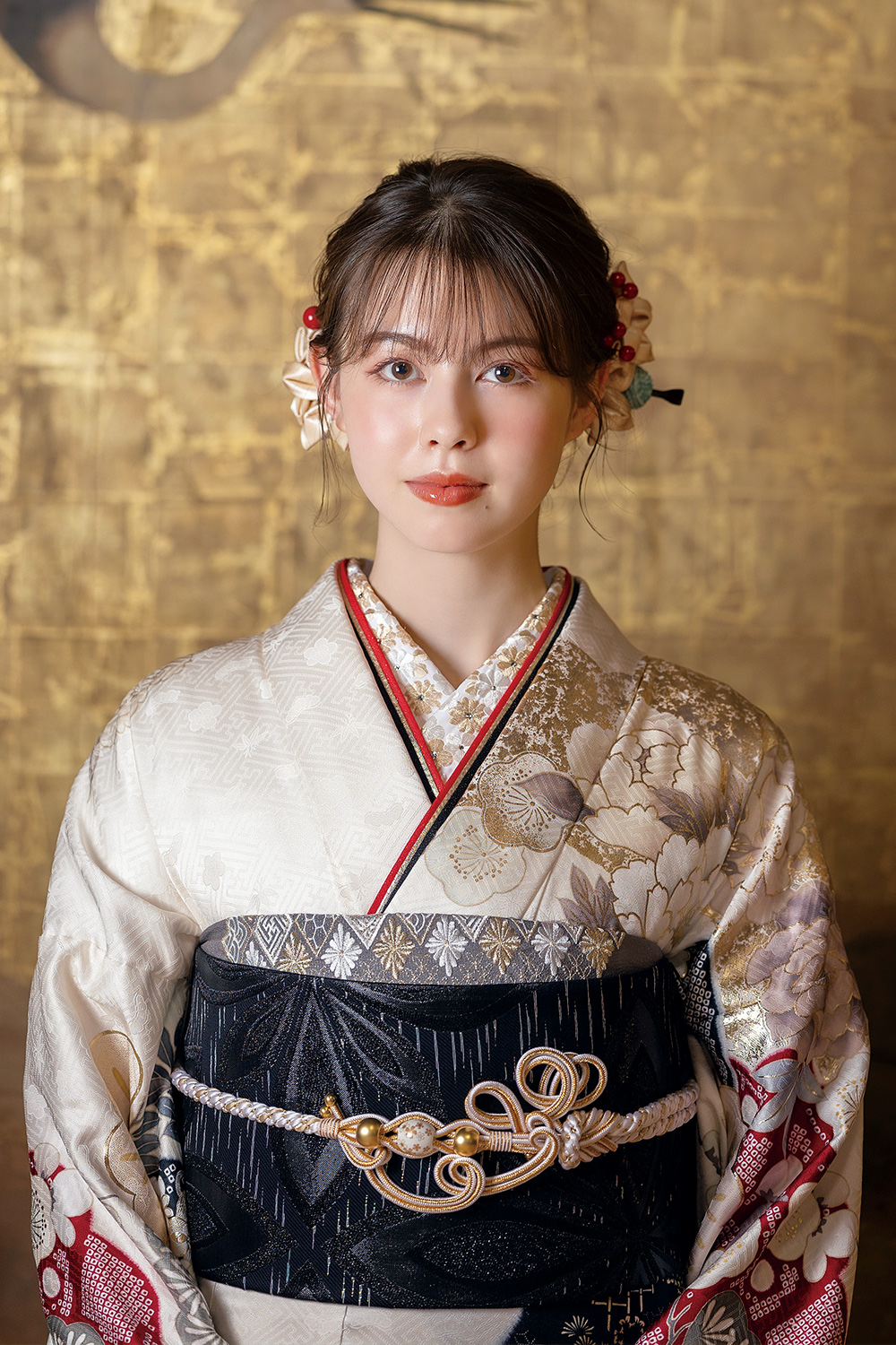 成人式振袖フルセット｜白色・可愛い古典模様 F238｜ナナイロキモノ
