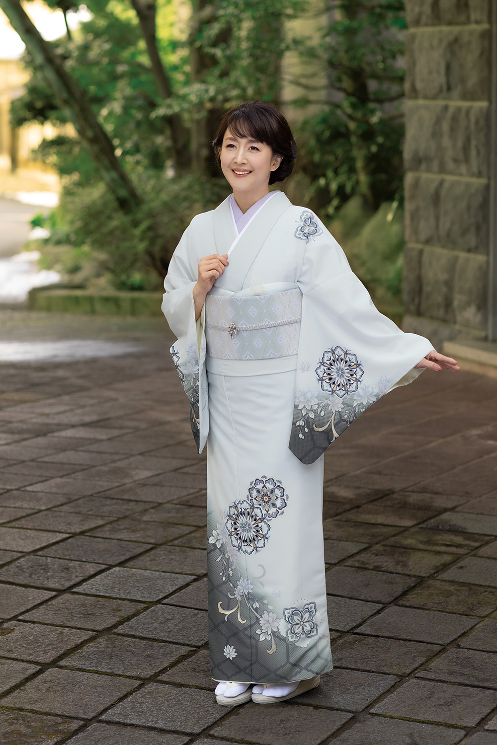 訪問着フルセット｜白地 相田翔子 H040｜ナナイロキモノウェブショップ