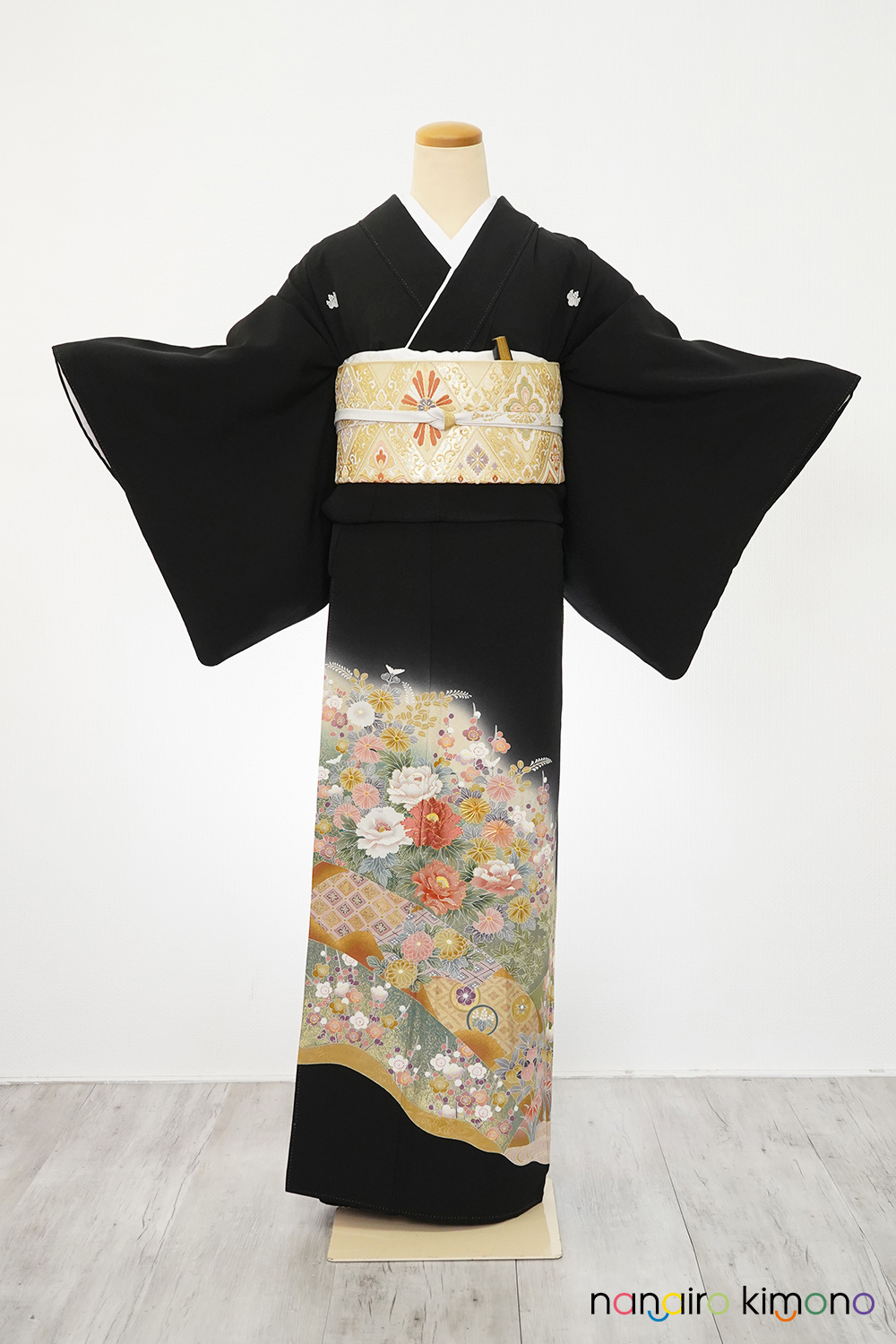 黒留袖フルセット｜牡丹菊梅 KT001｜ナナイロキモノウェブショップ